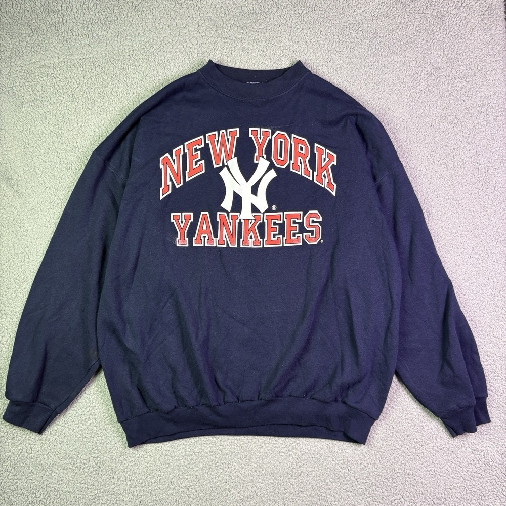 VTG New York Yankees Sweatshirt Mens 2XL Logo 7 Baseball MLB Pullover